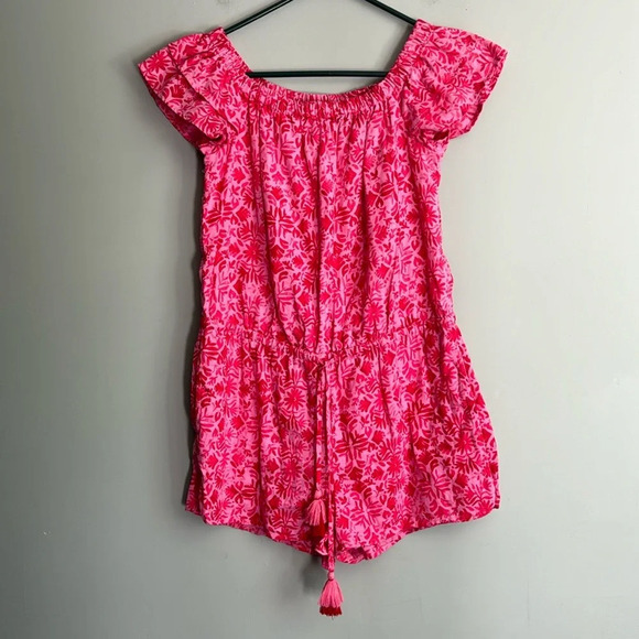 Vineyard Vines Tile Otomi Off-The-Shoulder Romper Size XS - Picture 2 of 7